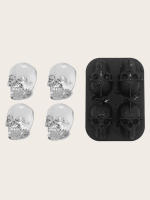 Molde De Hielo En Forma De Cráneo De 4 Células 1 Pieza Material De Silicona Sin Químicos De Alta Preocupación Tipo De Recipiente Para Hielo - details 3