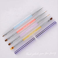 Pincel De Uñas Con Manija De Cristal Doble Gel Para Pintura Y Manicura Artículos De Belleza Y Cuidado Personal Material De Nylon - details 5