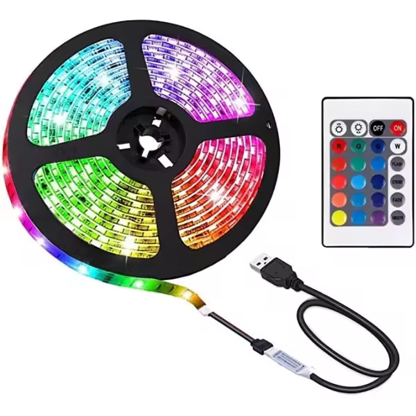 Cadena de luz LED impermeable con control remoto 2,5 metros Negro - 1
