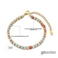 Pulsera De Cadena Con Piedras Naturales Coloridas Lokaer Para Mujer Joyería Bohemia De Acero Inoxidable Hecha a Mano B24096 - details 4
