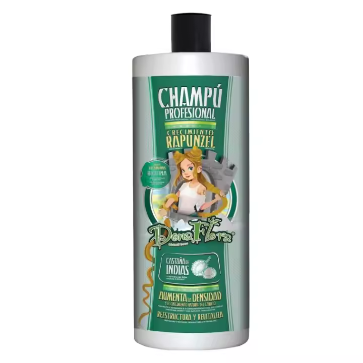 Dona Flora - Rapunzel Growth Shampoo | Strengthens and Nourishes with Biotin | Increases Growth | Sulfate and Paraben Free | Volume and Natural Shine | Gentle Formula 1000ml - 1