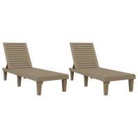 vidaXL Tumbonas de polipropileno 2 unidades 155x58x83 cm Negro, Marrón claro, Sillas de Exterior Ideal para jardín, playa, piscina, terraza Tumbona Piscina Tumbonas Playa Tumbonas Jardín Exterior - details 1