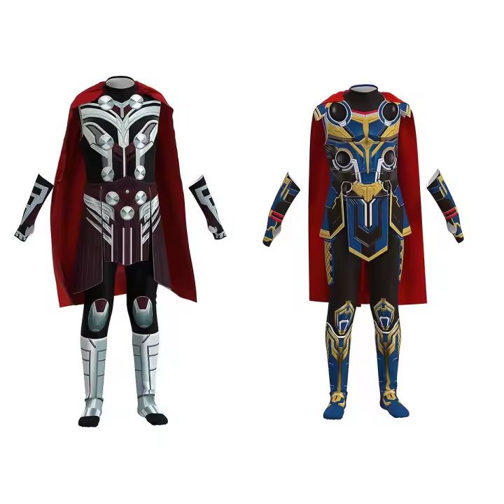 Disfraz de Thor Amor y Trueno para niños y adultos, traje de Cosplay de Halloween, mono, capa - 1