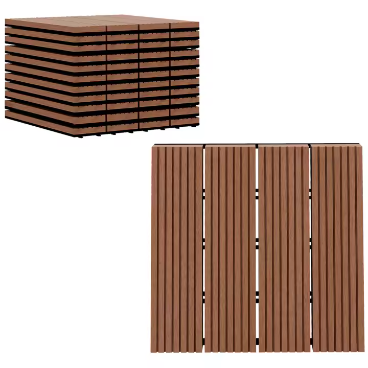 Outsunny Set de 11 Piezas Baldosas de Exterior 30x30 cm 1 m² Suelo de Jardín Exterior Antideslizantes y Resistentes al Clima de Fácil Instalación para Jardín Terraza Balcón - 1