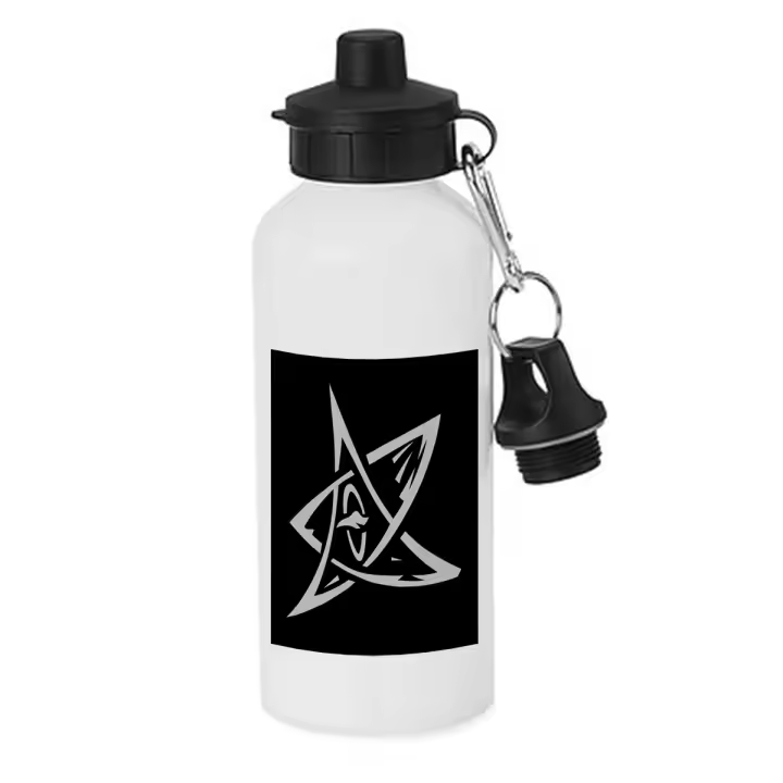 MERCHANDMANIA BIDON DEPORTIVO 600 ML ACERO INOXIDABLE CON CHUPON serie 30 monedas símbolo simbolo arcano llamada cthulhu botella escolar deporte bicicleta - 1