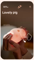 Luz De Noche Lindo Cerdo De Silicona Suave Luz Kawaii Portátil Para Decoración De Dormitorio Regalo De Cumpleaños Y Navidad Para Niños - details 3