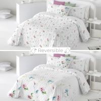 Colcha bouti reversible Fundeco Astoria de primavera-verano, incluye cojines de regalo - 100 gr - Hecha en España - details 7