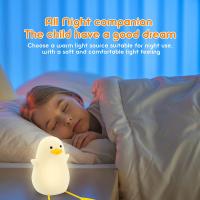 Lámpara Nocturna De Silicona En Forma De Pato LED Recargable Por USB Para Decoración De Habitación De Niños Con Interruptor Táctil Regalo De Cumpleaños - details 1