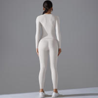 Conjunto De Yoga Deportivo Transpirable Y Estirable Con Control De La Panza Y Modelador Leggings De Glúteos Slimming Top Activo Para Gimnasio - details 1