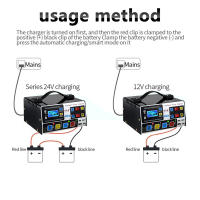 Cargador De Batería De Coche Con Pulso De Alta Frecuencia 12V/24V 220W Automático LCD EU Plug Potencia Alta Reparación Completa - details 8