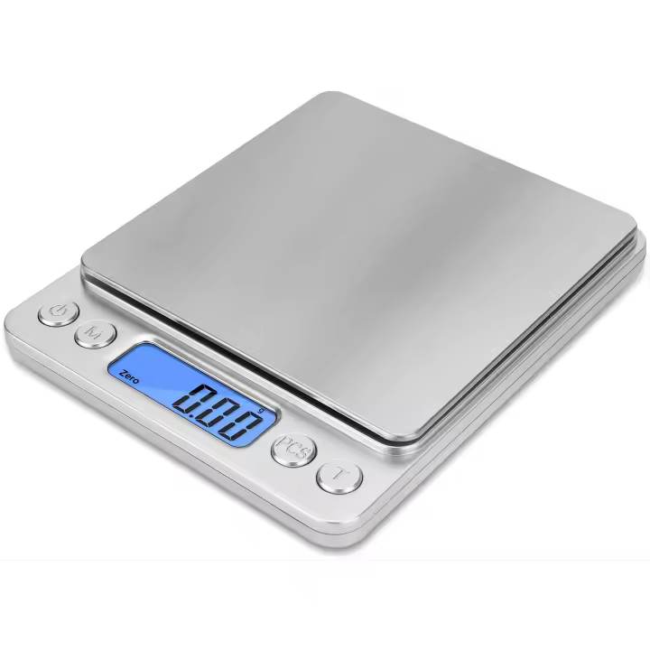 Básico digital de bolsillo portátil tamaño mini 0,01-500g con Pantalla LCD retroiluminada PLATAFORMA DE Maple inoxable - 1