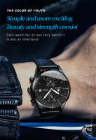 Reloj De Negocios Para Hombre OLEVS 2880 Con Correa De Cuero Resistente Al Agua Cronógrafo Reloj De Pulsera Con Fecha Y Luz - details 4