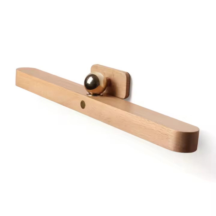 Luz de pared de Madera LED regulable con interruptor Automático y Batería lámpara de pared Luz de noche 360 lámpara de pared giratoria para dormitorio Cocina - 1