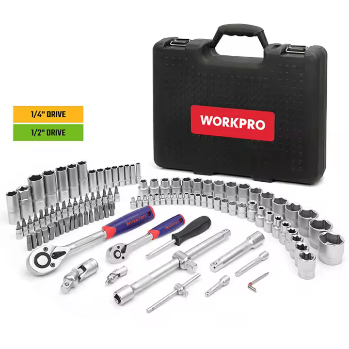 Herramientas mecánica, juego de 108 piezas. workpro - 1
