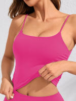 Sudadera Deportiva Para Mujer Con Tirantes Pequeños Y Efecto Scrunch Alta Impacto En Nylon Para Gimnasio Y Yoga Con Almohadillas Incluidas Color Negro - details 17