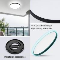 Lámpara De Techo LED Ultra Delgada 30W Moderna Para Sala De Estar Dormitorio Cocina 220V Color Negro Control Remoto Dimmer - details 2