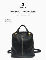 Mochila De Piel Auténtica Zency Para Mujer Vintage Antirrobo Gran Tamaño Bolsa De Viaje Diseñadora Mochila Escolar Exterior Cruzada De Hombro - details 2