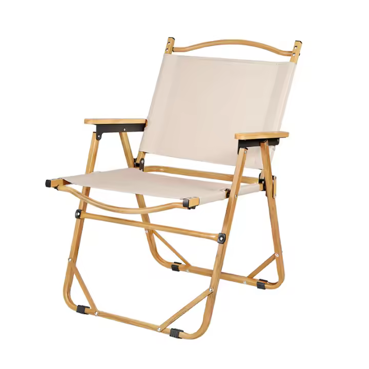 Sillas de Camping plegable, Tela Oxford, Color Beige, 54x55x78 cm - 1