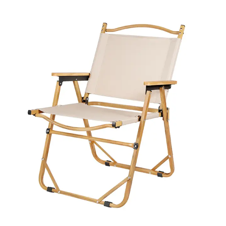 Sillas de Camping plegable, Tela Oxford, Color Beige, 54x55x78 cm - 1