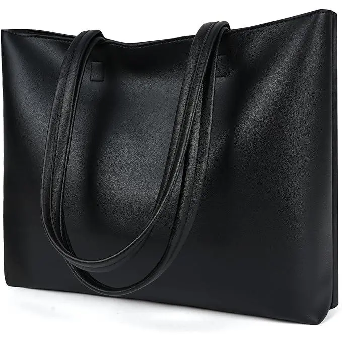 Bolsos de mujer, bolso de mano grande de cuero PU, bolso de hombro para mujer, bolso de hombro casual de gran capacidad con cremallera negro - 1