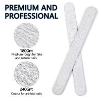 10Pcs Archos De Uñas Lavables De Madera Con Grit 180/240 Para Manicura Y Acrílico En Color Gris Archos De Uñas Rectos Para Salón De Belleza - details 1