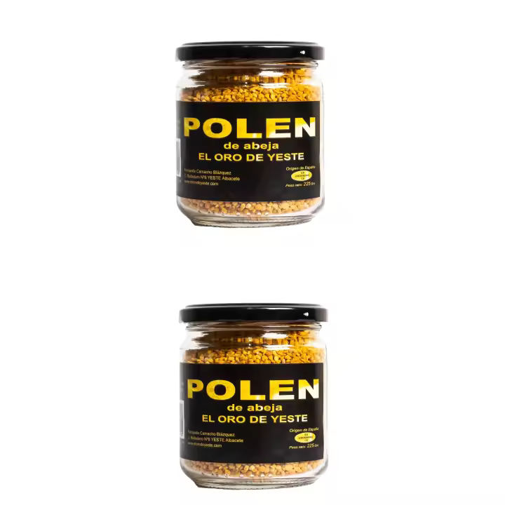 Lote de 2 tarros de Polen 225 g. El Oro de Yeste. Secado natural con el aire de la sierra. - 1