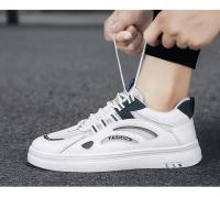 Zapatos De Hombre Primavera Verano Algodón Transpirable Casual Plataforma Bajo Blanco Moda 2024 Zapatillas De Cuero Artificial Talla Verdadera - details 17