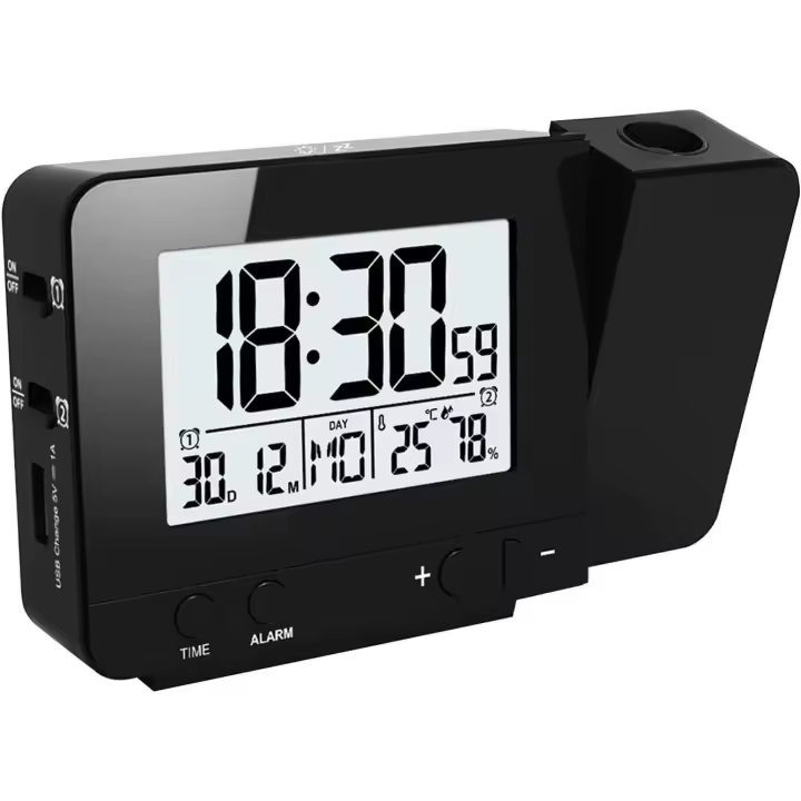 Reloj Despertador Proyector LED | Temperatura Interior | 4 Niveles Brillo - 1