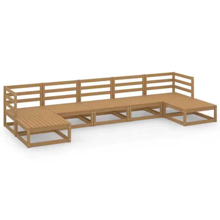 vidaXL Juego de muebles de jardín 7 piezas madera maciza de pino - 1