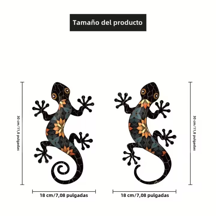 Decoración De Pared En Metal De Geckos Encantadores - 2pcs Ladrillos De Lízanos De Hierro Para Interior Y Exterior Jardín Patio Valla Haga Que Su Hogar Sea Único - 1
