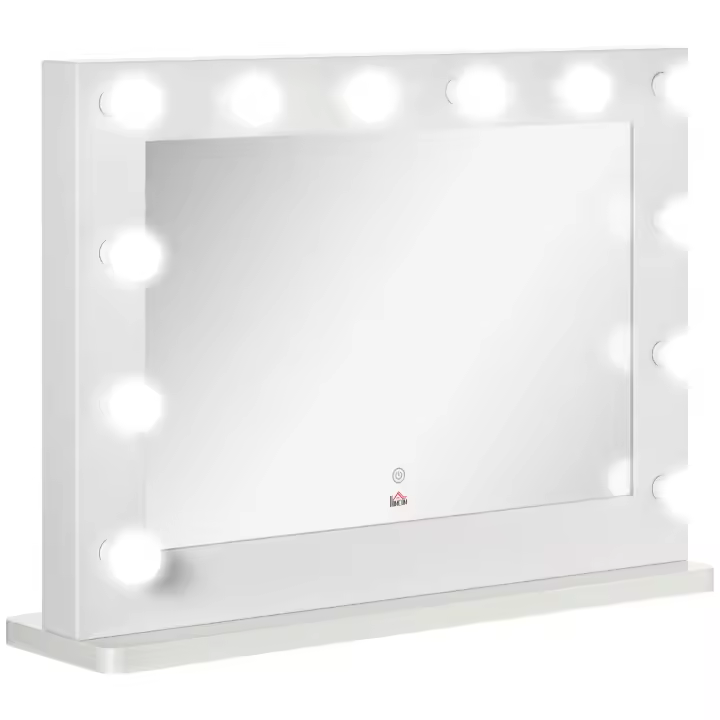 Espejo de maquillaje de 80x60 cm con función de memoria, Blanco - 1