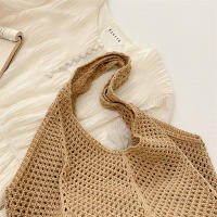 Bolso De Hombro Para Mujer Estilo Bohemio Hecho a Mano Capacidad Grande Saco De Mano De Paja Tejida Casual Bolso De Playa Verano - details 28
