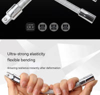 Juego De Extensión Flexible Para Llaves Eléctricas Universal Barra De Eje Flexible 1/4 3/8 1/2 Con Cabeza De Destornillador De Acero Inoxidable - details 1