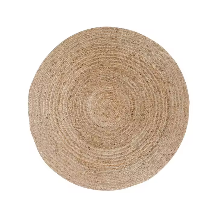 Alfombra Redonda Bombay, Yute, Marron, 120x120x1 cm - 1