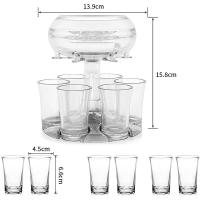 Dispensador De Vidrio Para 6 Copas De Licor Con Tapa Y Portajugos Para Cocteles Fiesta De Vino Y Bebidas Eco-amigable - details 1