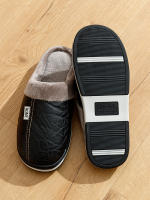 Chinelos De Hombre PU Cuero Impermeables Antideslizantes Cómodos Tamaño Grande Terciopelo Suave De Algodón Invierno Interior - details 3