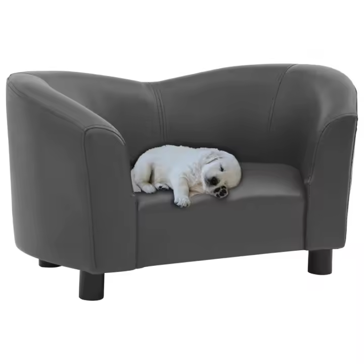 vidaXL Sofá para Perros Cuero Sintético 67x41x39 cm Grueso Acolchado Color Gris oscuro,  Marrón,  Negro y mas - 1