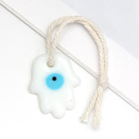 Lucky Eye Glass Drop Aceite Turco Mal De Ojo Colgante De Corazón De Mano De Fatima Para Puerta De Cuerda Tejida Joyería Para Hombres Y Mujeres Llavero De Moda - details 13
