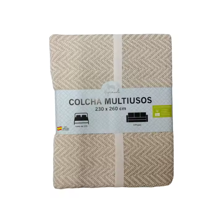 Colcha Multiusos para Sofá y Cama 180cm*260cm y 230cm*260cm Espiga Algodón reciclado Poliéster, Manta Foulard Cómoda Práctica y Suave, Plaid para Cama Cubrecama, Cubre sofá surtidos de colores a elegir Hipermanta calidad España - 1