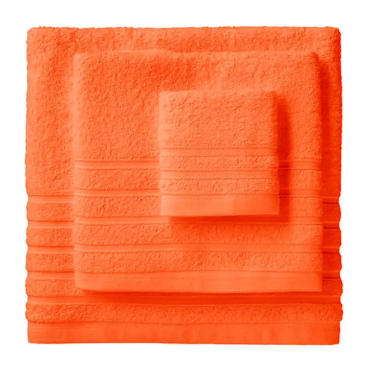 Lanovenanube - Toalla baño DIAMANTE - 100% algodón rizo americano - Color Naranja - 1