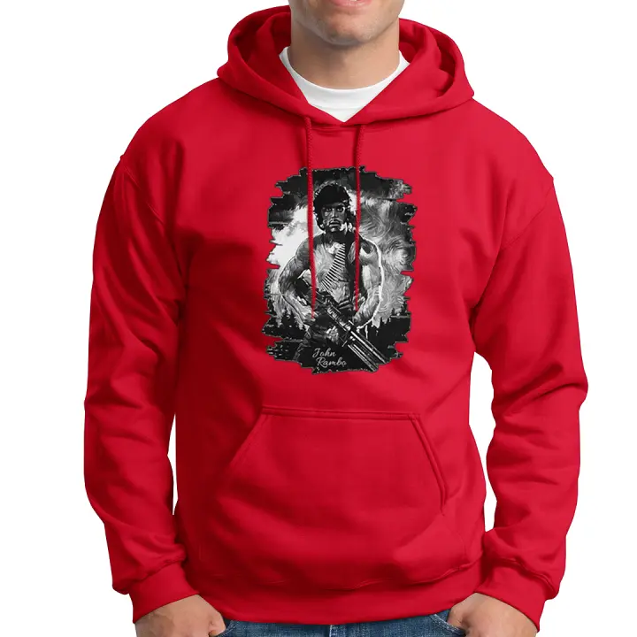 Sudadera con capucha Rambo. John Rambo. Acorralado. First blood. Last blood. Vivir por nada o morir por algo. Varios colores. Todas las tallas. - 1