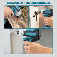 Destornillador Eléctrico Inalámbrico 18V Con Luz LED Y Destornillador De Impacto Brushless Para Batería Makita Máxima Torque 380NM - details 7