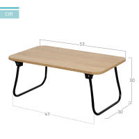 Max Home - Mesa plegable de desayuno multiusos, 53x30x22 cm, de madera y acero, bandeja para cama, sofá, ordenador portátil, mesita auxiliar, mesas plegables portátiles, estilo industrial, multifunción - details 3