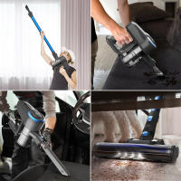 Aspiradora escoba sin cable 25kPa, inalámbrica vertical y de mano, 6 en 1 ligera, varita flexible 180°, 45 min, depósito 1,2 L, cepillo para mascotas, alfombra y suelos duros - details 1