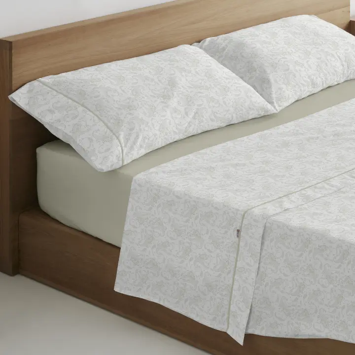 Juego de sábanas Lara color piedra. Cama de 90 cm. 3 piezas - Fijalo - 1