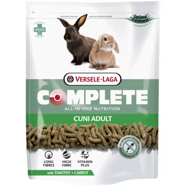 Versele-Laga Conejo Complete 500 Gr. Alimento para Conejos Enanos con Fibras Largas y Zanahorias - 1