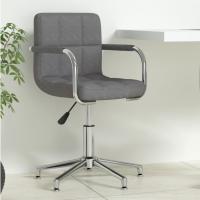 vidaXL Silla de oficina giratoria tela gris oscuro - details 0