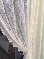 Cortina De Encaje Con Borlas Blanca Romántica Para Sala De Estar Y Dormitorio 1 Pieza Cortina De Ventana Translúcida Para Decoración Rural - details 3