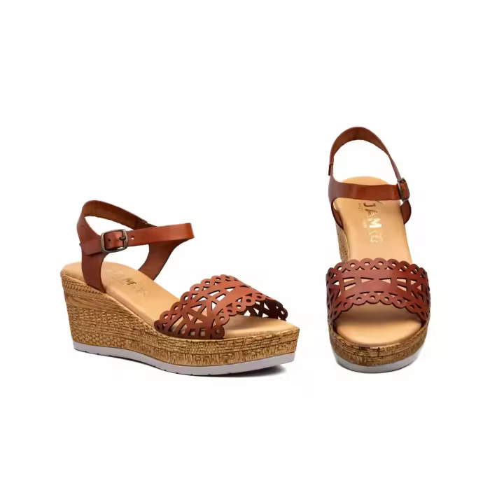 Jam 7055 Sandalias Cuña Cuero Piel Cómoda - 1
