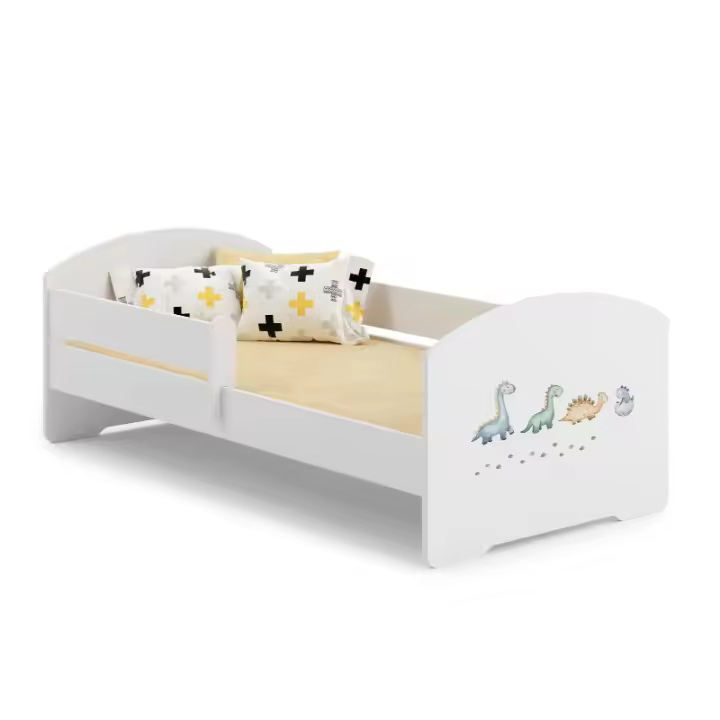 Cama de criança 140 x 70 colchão e estrado incluídos Kobi Luk Dinosaurs - 1